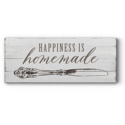 Art textuel sur toile, "Happiness is home"
