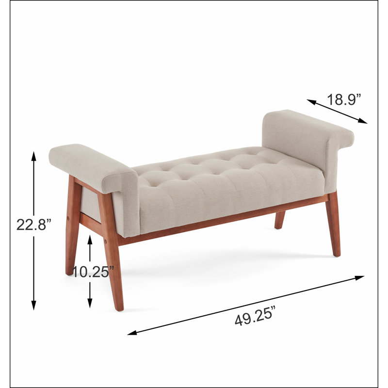 Élégant repose-pieds capitonné en lin beige: une déclaration de confort classique