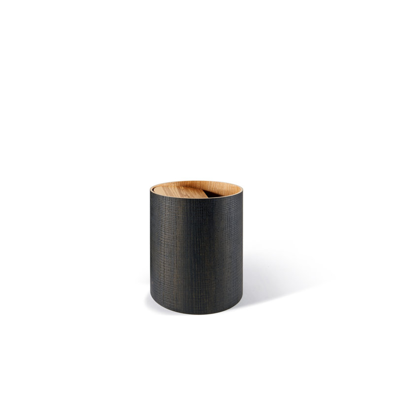 Wood Laundry Hamper, Liquorice Black, 30cm H x 25cm W x 25cm D