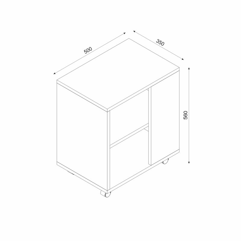 Table basse à roulettes avec rangement