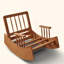 Modern Upholstered Solid Wood Rocking Chair