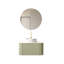 Meuble-lavabo de 76 cm avec armoire murale à rayures 3D, lavabo rond blanc, préassemblé, céramique dure, tiroir à ouverture et fermeture stables, lavabo en pierre, tiroir, comptoir