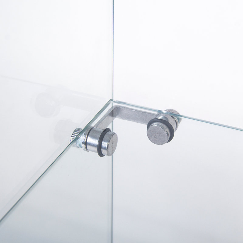 Modern Clear Tempered Glass 3-Shelf Curio Cabinet with 2 Doors