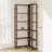 Retro Style 6-Tier L-Shaped Corner Bookshelf - Heavy-Duty Solid Wood & MDF Storage For Living Room-118456229