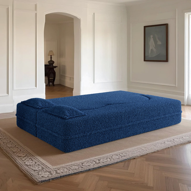 Canapé-lit moderne avec deux coussins Modern, Ourson bleu