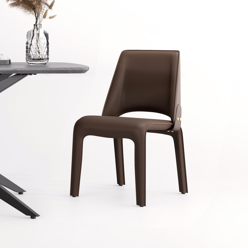 Saddle Leather Dining Chair, Coffee