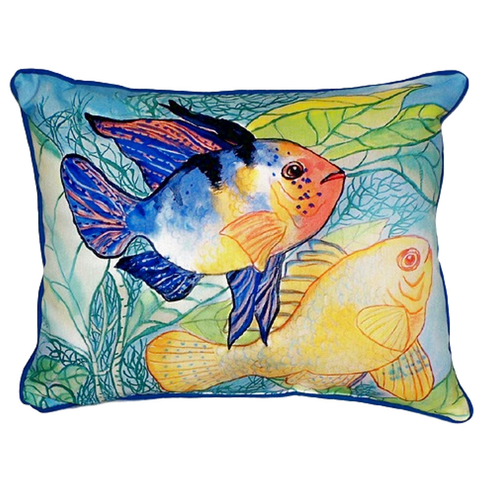 Two Fish Indoor/Outdoor Lumbar Pillow Betsy Drake Interiors