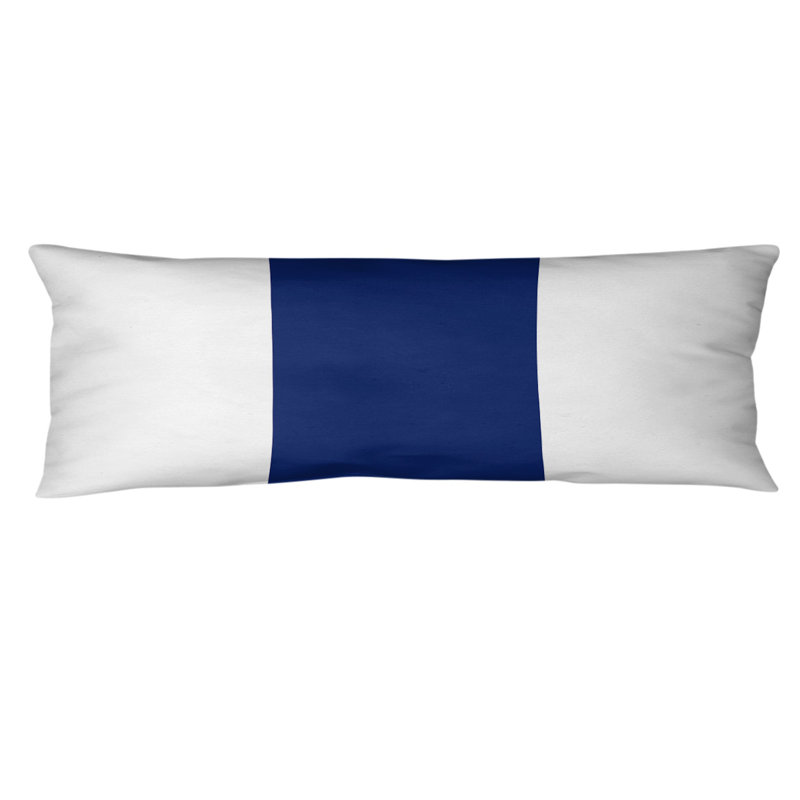 Oreiller pour le corps à rayures en polyester / polyester, New York Big Football, Blanc / Bleu