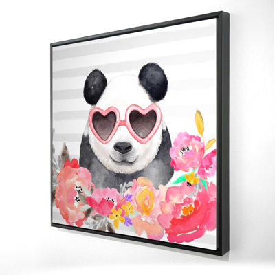 " Panda With Heart-shaped Glasses "