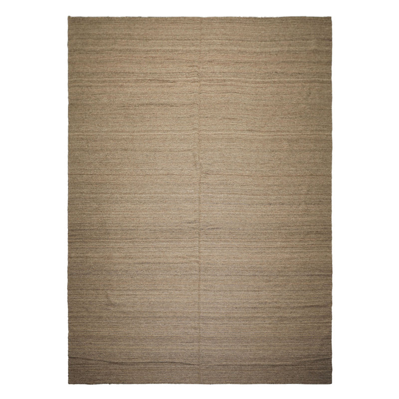 Tapis tissé à la main style moderne et contemporain en laine taupe 10 pi 1 po x 13 pi 10 po
