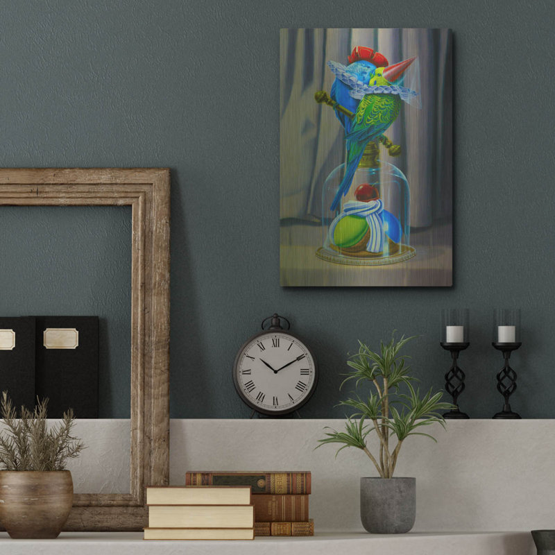 «The Kiss Of Parakeets» par Valery Vecu Quitard, H 16 po x l 12 po