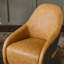 Fauteuil demi-tonneau pivotant en cuir véritable l 30,7 po-1415633771
