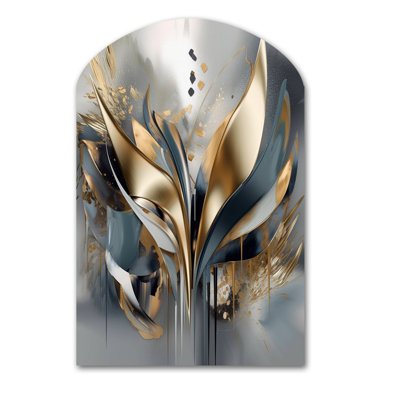 Diététique - décoration murale asymétrique en métal, impression d'arche moderne, H 43 po x l 33 po
