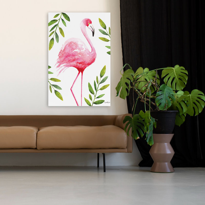 Le flamant rose - flamant tropical, H 32 po x l 48 po