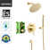 Shower Faucet Set System with Handheld Shower and Brass Rough-in Valve