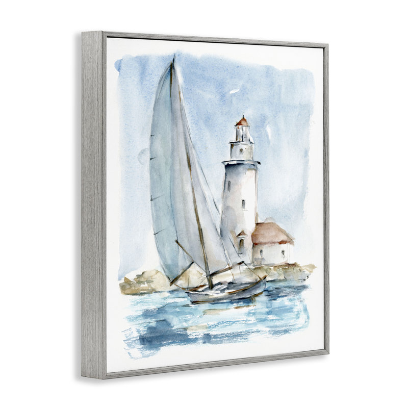 Peinture au-nautique et au phare «Au-415» par Ethan Harper, peinture, H 14 po x l 11 po, Estampe numérique Farmhouse