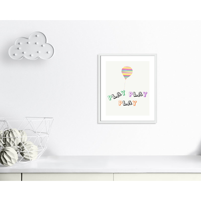 Play Play Play, impression sur papier, H 24,5 po x l 20,5 po x P 1,18 po, Encadré de boîte blanc
