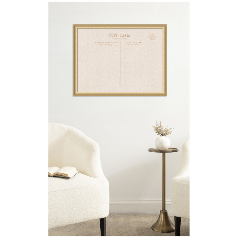 Tableau d'affichage en lin encadré en tissu, Doré, H 20 po x L 26 po x P 1,25 po