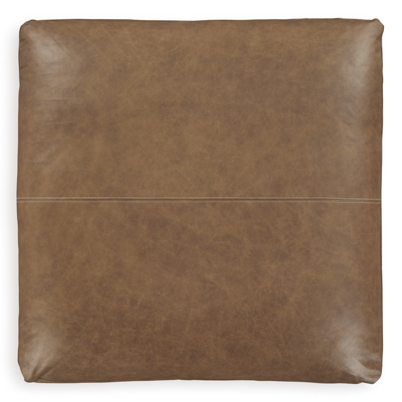 Emilia Caramel Brown Leather Oversized Ottoman
