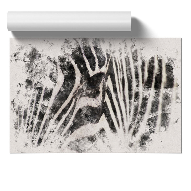 Zebra Watercolour - Frameless Print, 30cm H x 42cm W x 0.1cm D