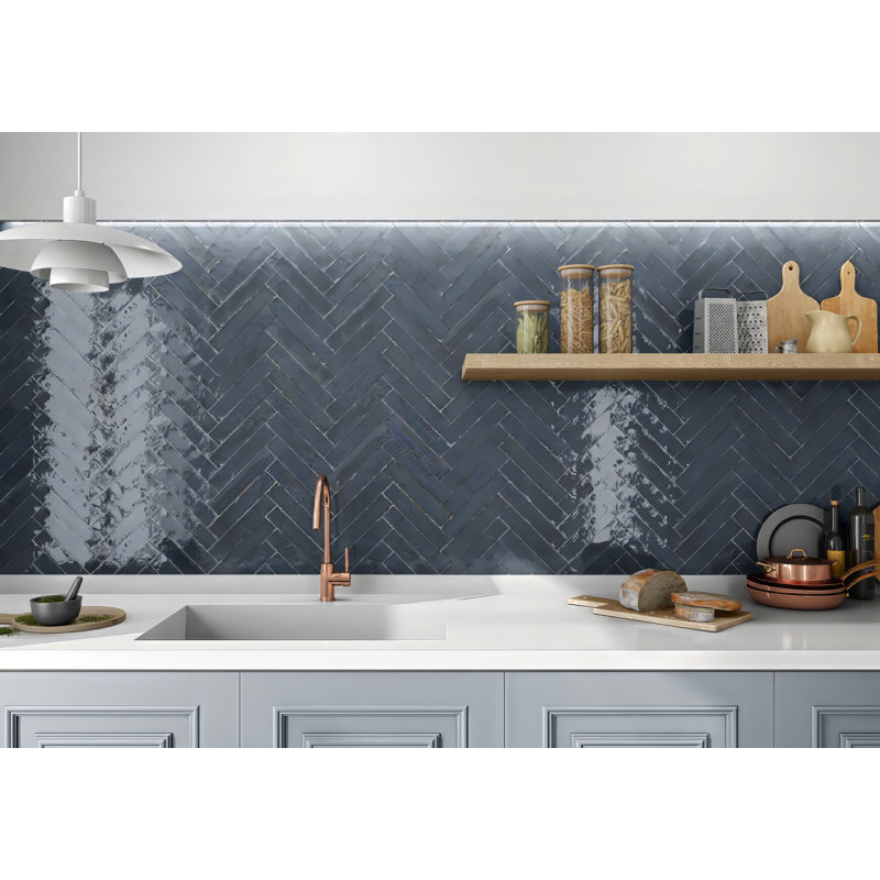 San Remo Subway Tile 2"x10" Polish, Blue