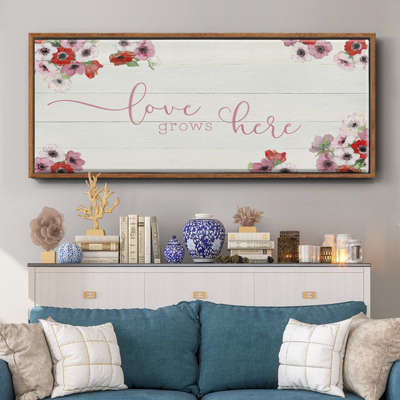 Love Grows Here- Framed Canvas