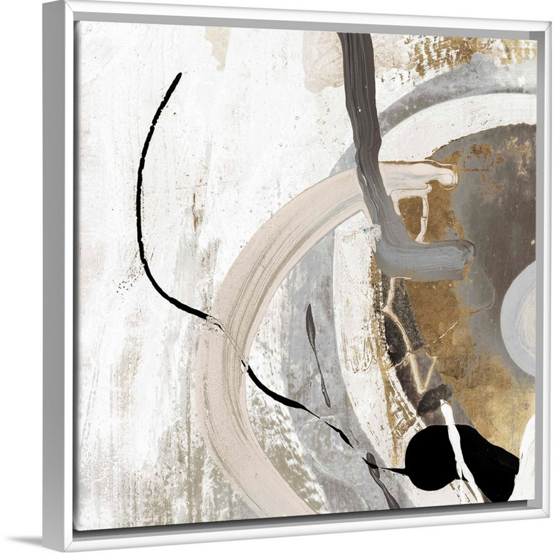 Tangled II, reproduction d'art sur toile, H 31,25 po x l 31,25 po, Toile avec cadre flottant, Blanc