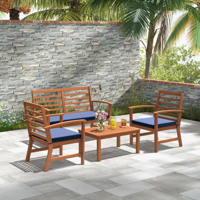 Schlenker 4 - Person Outdoor Seating Group with Cushions by Winston Porter
