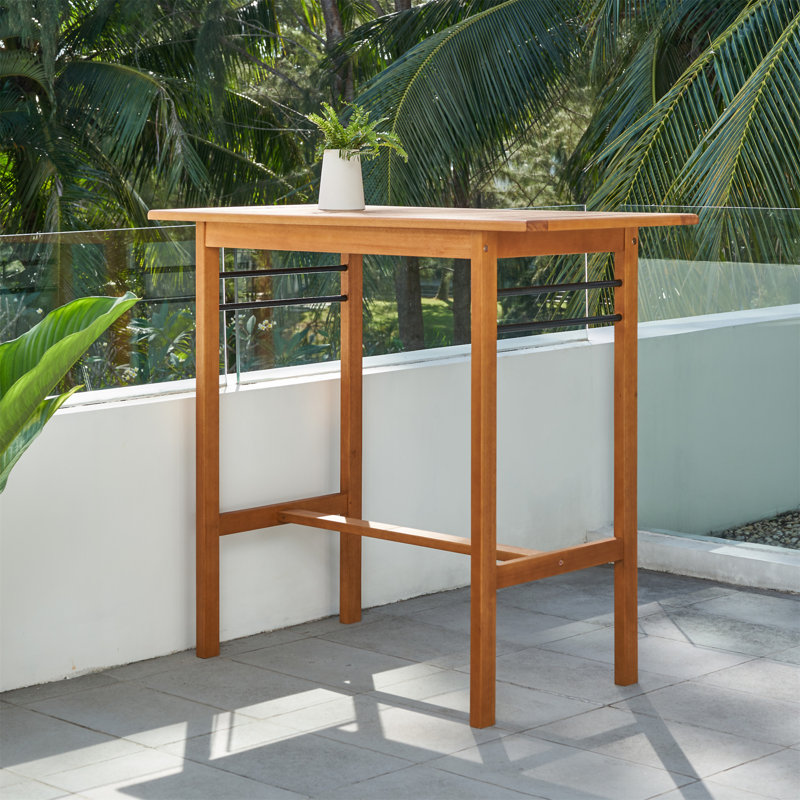 Gloucester Contemporary Patio Wood Bar Table （Only Include Table)