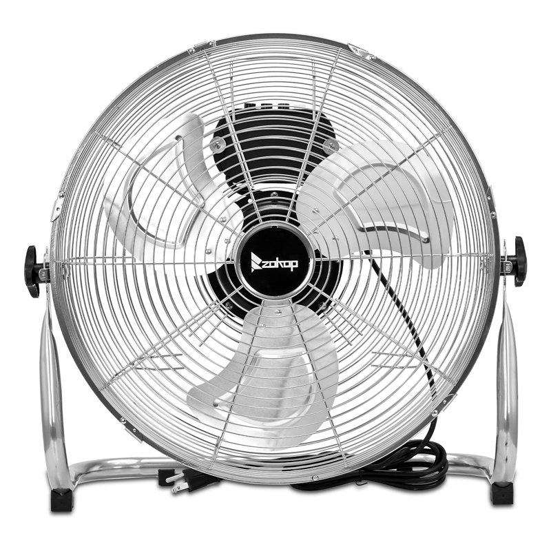 16 po Ventilateur portable d'intérieur / extérieur 3 vitesses argent