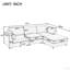 Canapé modulaire en L 4 pièces de 4 po avec canapé convertible en L 113 po et canapé convertible en L avec méridienne convertible-1386994543