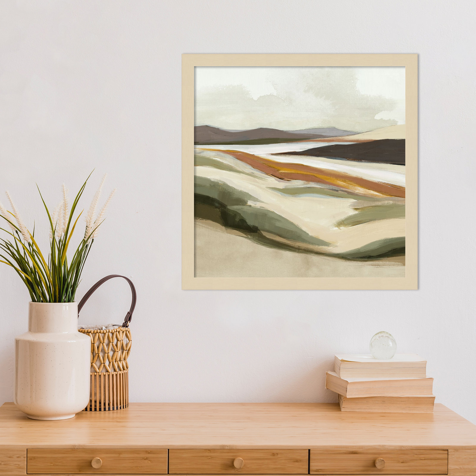 Fast Land by Jacob q Wood Framed Wall Art Print, Brown, 17" H x 17" W