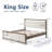 Upholstered Bed Frame with Boucle Headboard and Footboard, Rubber Wood Platform Bed with Underbed Storage, Weight Capacity 800 lbs, No Box Spring Needed, Grey+Ivory, King-692444281