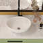 Lavabo de salle de bain vasque ovale en céramique blanche 16 x 13 pouces