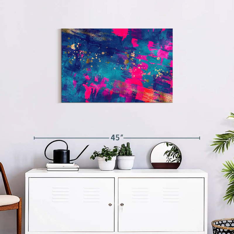 Blue Magenta Abstract Canvas Print, 30" H x 20" W x 1.25" D