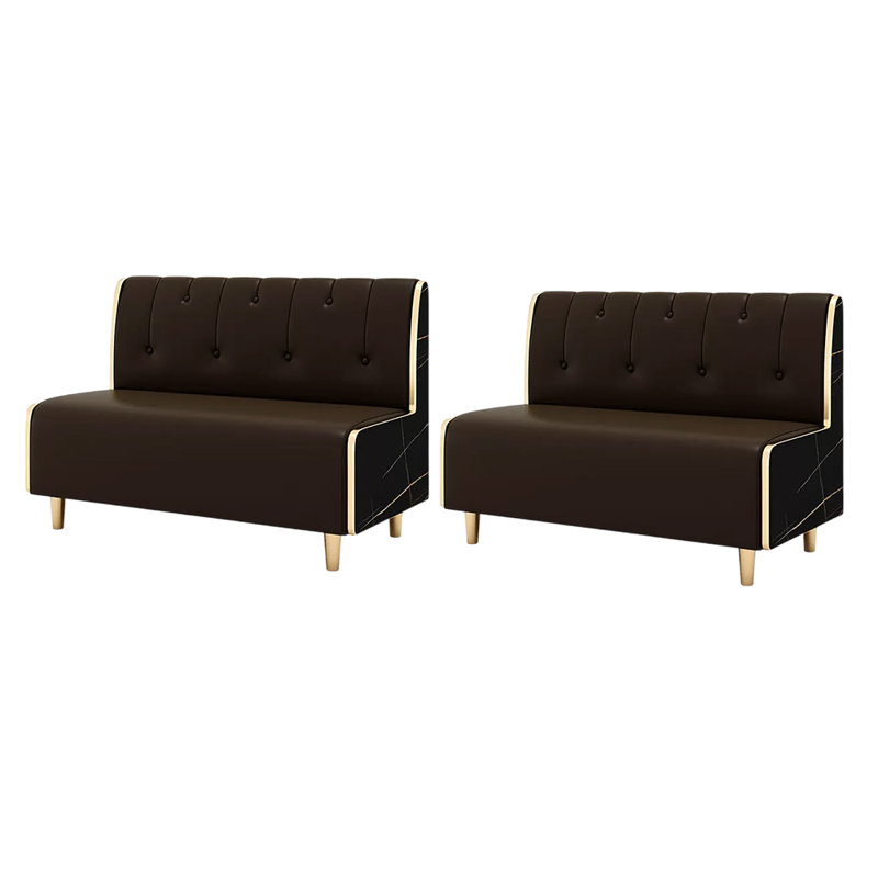 Banc rembourré en similicuir Modern Light Luxury, Café noir