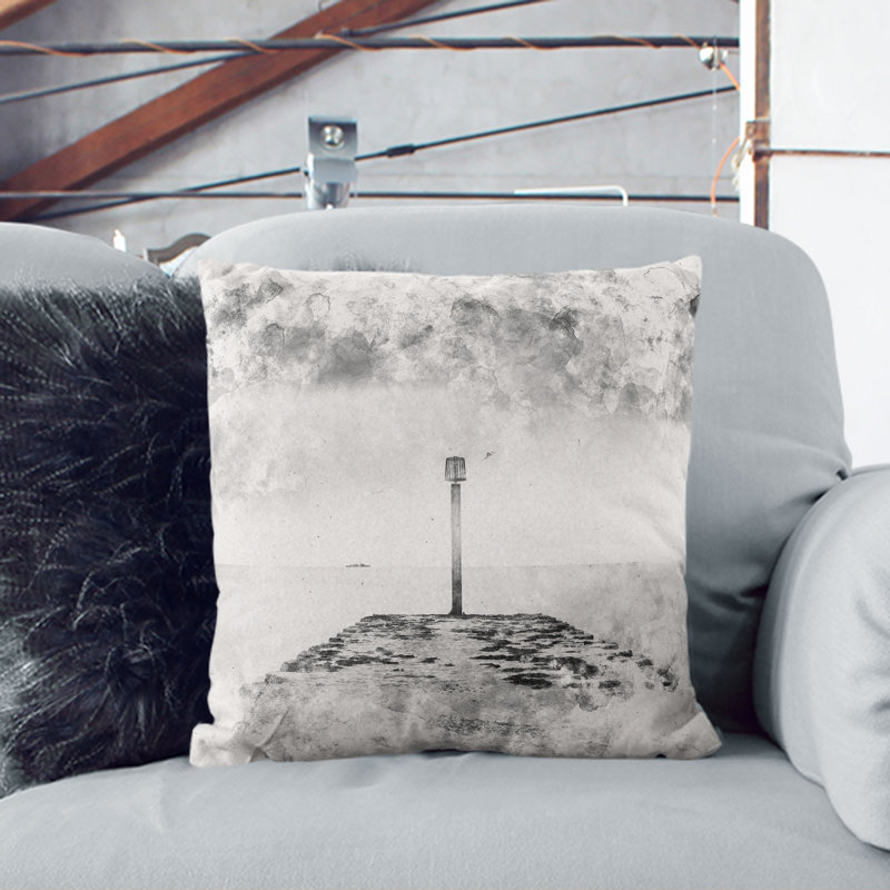 Sea View from Weymouth Dorset Cushion with Filling, 55cm H x 55cm W x 20cm D