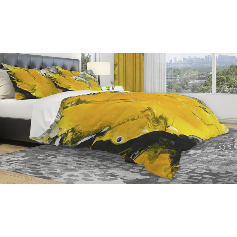 Modern & Contemporary Marble Duvet Cover, King Duvet Cover + 2 Shams