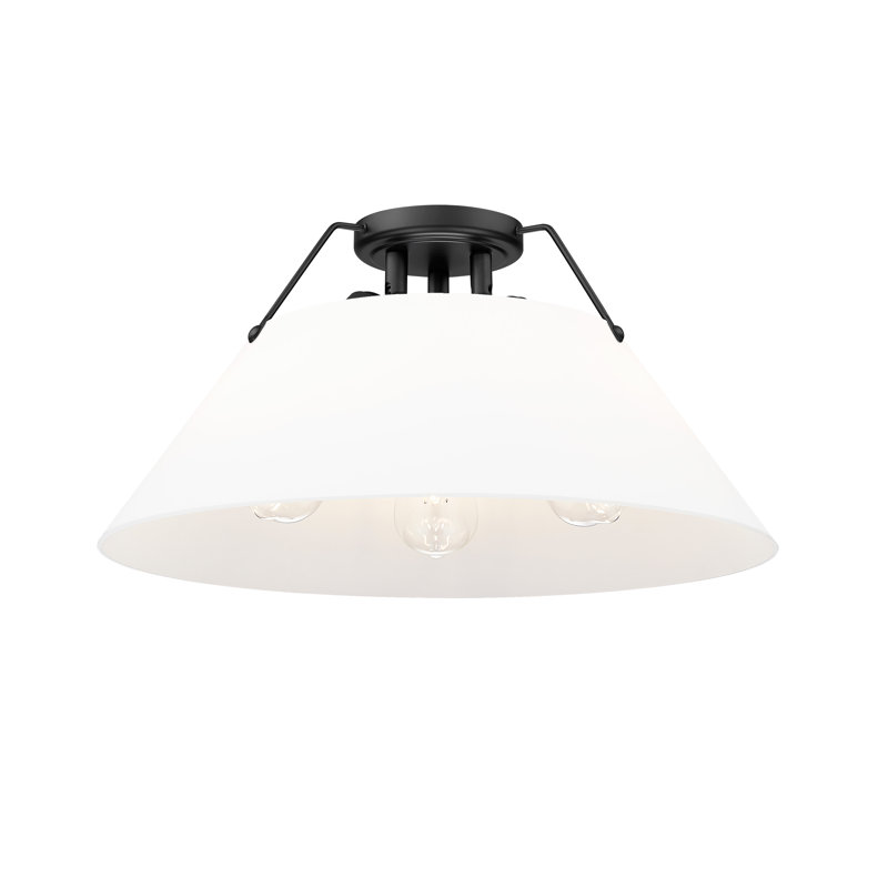 Weatherford Flush Mount, Opal Glass, Matte Black