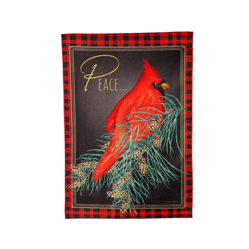 Drapeau de jardin en toile de jute Â« Cardinal Peace Â»