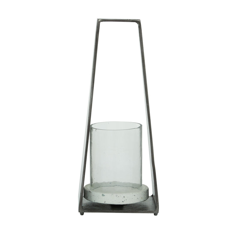 Lanterne de table en aluminium, H 14,3 po x l 6,65 po x P 4,9 po