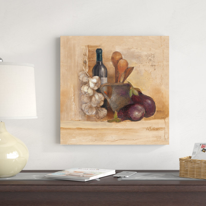 «Tuscan Table I» par Albena Hristova - peinture sur toile tendue, H 20 po x l 20 po