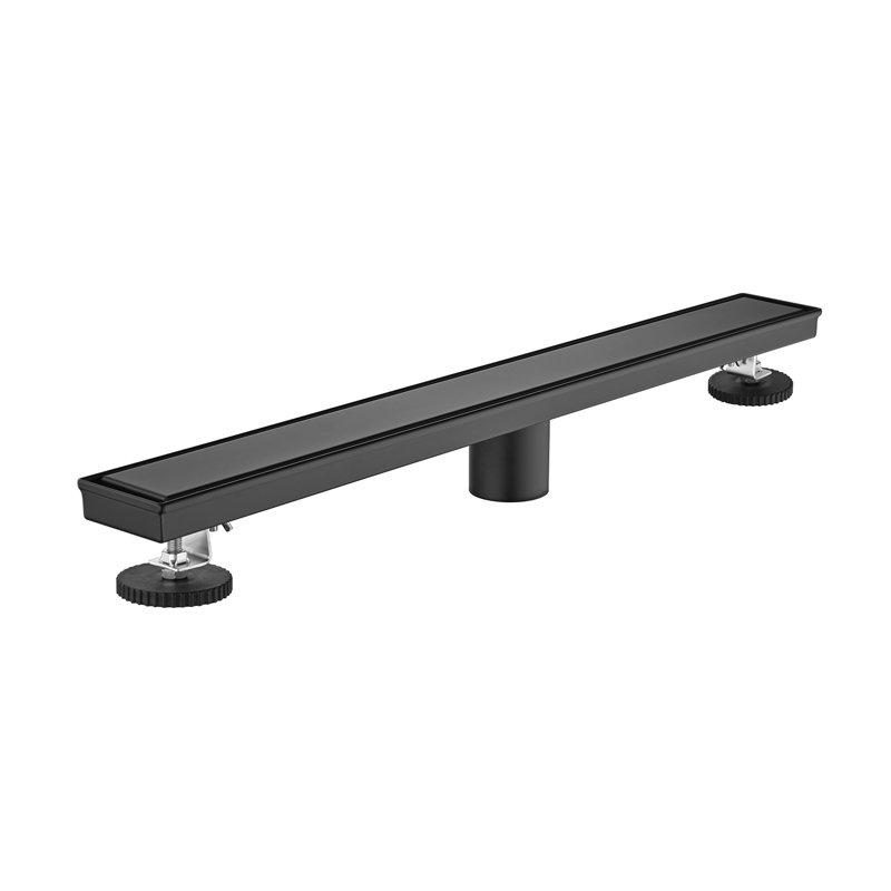 Drain de douche à grille linéaire, Noir mat, H 2,87 po x l 24 po x P 2,75 po