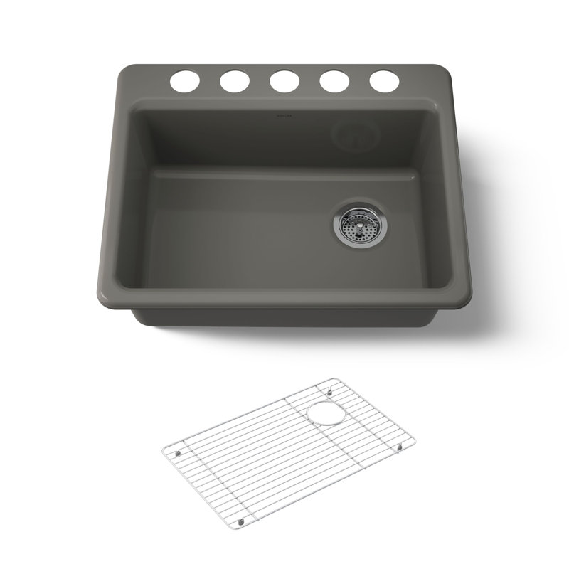 Riverby 27" Undermount Single-Bowl Workstation Kitchen Sink, Thunder Gray