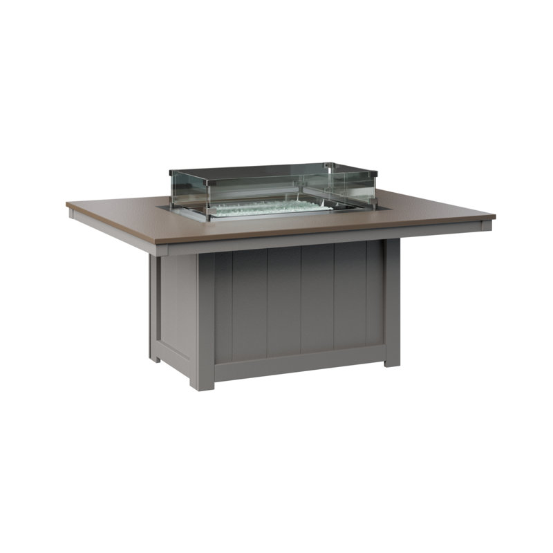 Foyer de table rectangulaire Berlin Gardens Donoma, Bronze martelé avec base gris clair