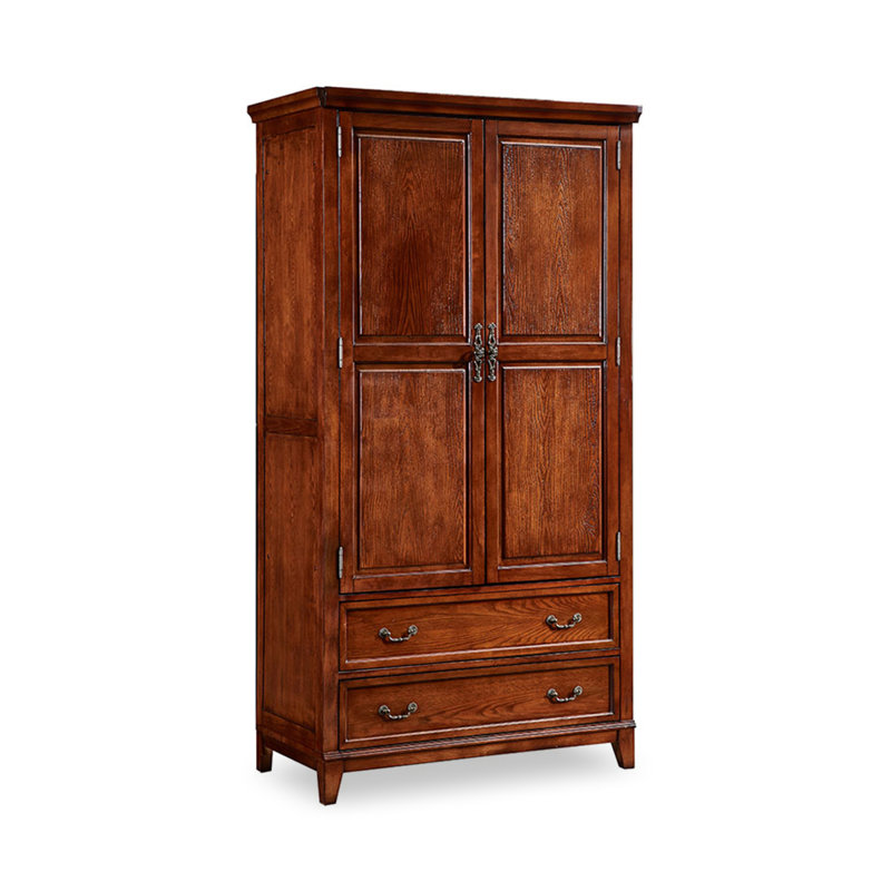American-style retro solid wood wardrobe