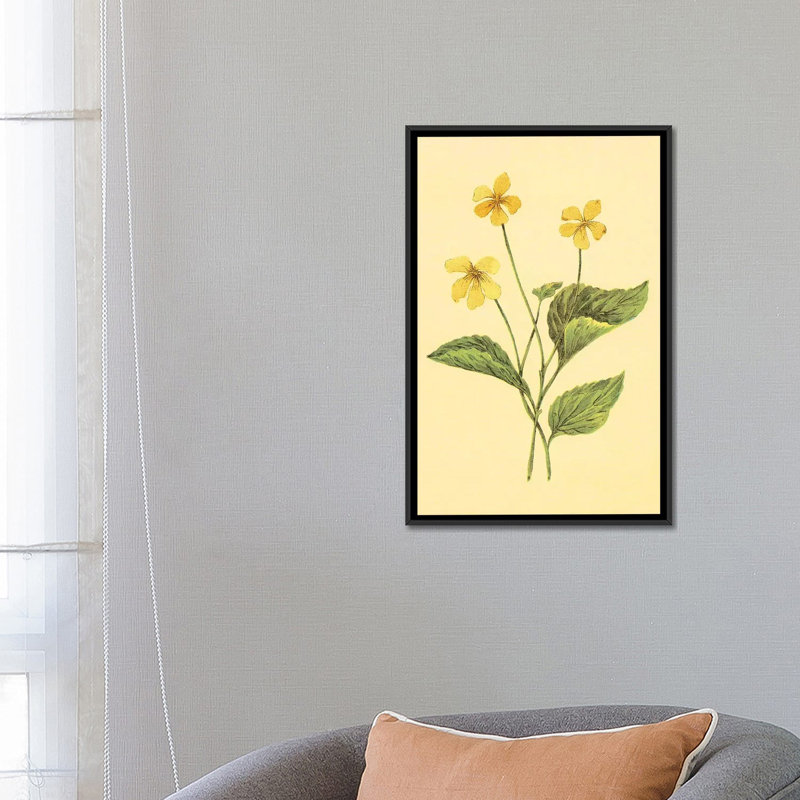 «Yellow Violet», reproduction sur toile, H 26 po x l 18 po x P 1,5 po, Toile avec cadre noir, Pas de tapis