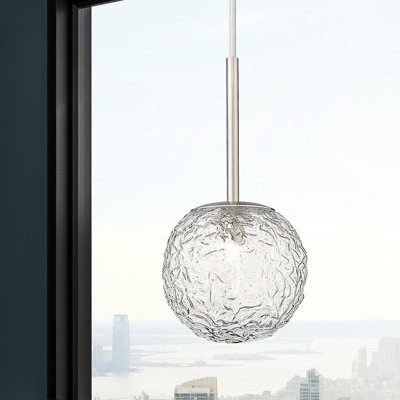 Barrington - 1 Light 10" Cord Hung Mini Pendant - Bulb Not Included -  Satin Nickel Finish