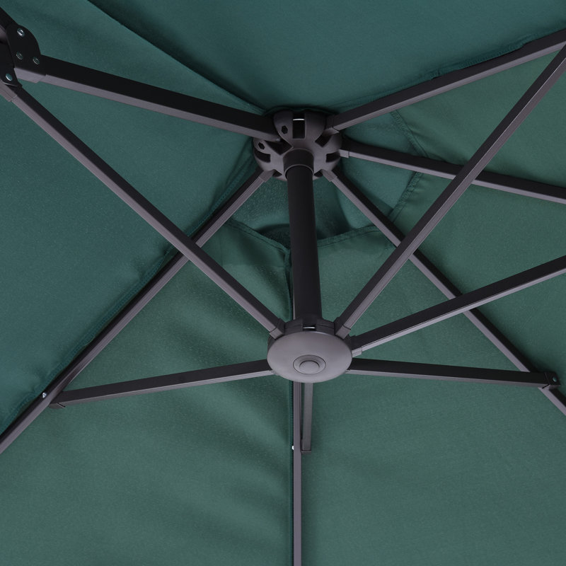 Outsunny 4.6m Garden Parasol Double-Sided Sun Umbrella, Dark Green