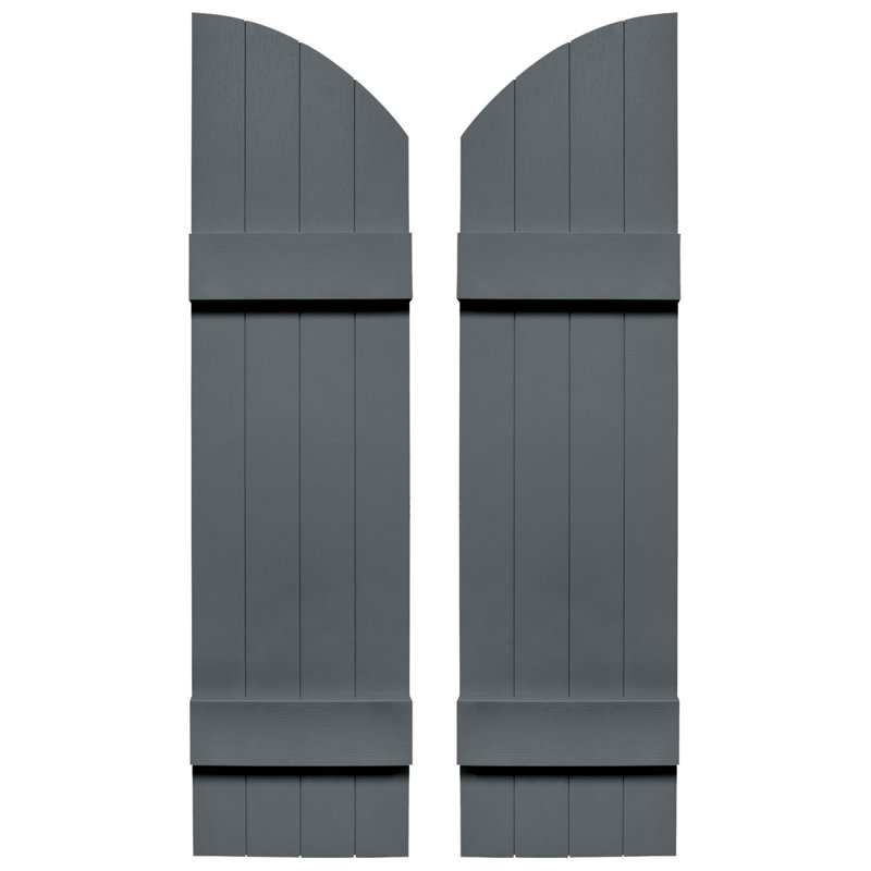 Builders Edge, paire de volets standard à quatre planches jointes avec arche, planche-n-lattes, 49 po, Tempête de nuages